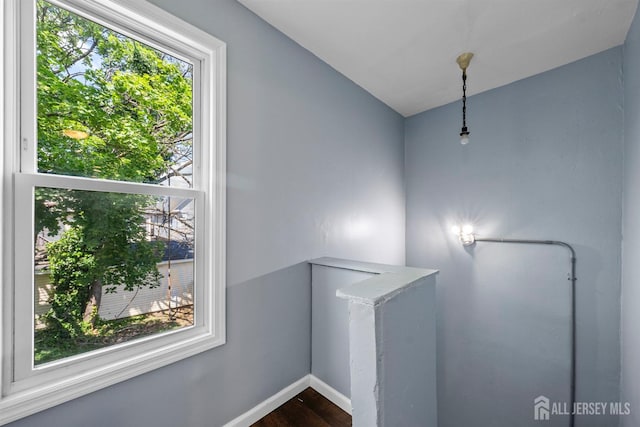 41 Guilden St, New Brunswick, NJ 08901 - empty room featuring dark wood-style floors and vaulted ceiling