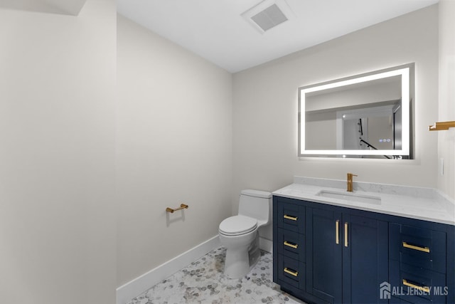 116 Hunt Dr, Princeton, NJ 08540 - half bathroom with toilet, vanity, and baseboards