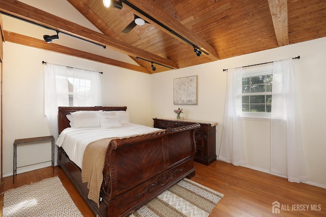 505 Runyon Ave, Piscataway, NJ 08854 - bedroom with wood ceiling, multiple windows, track lighting, and wood finished floors