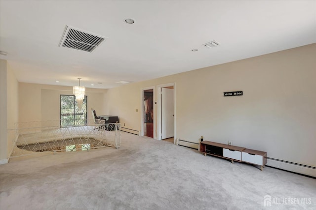 403 New Dover Rd, Colonia, NJ 07067 - carpeted spare room with recessed lighting and a baseboard heating unit