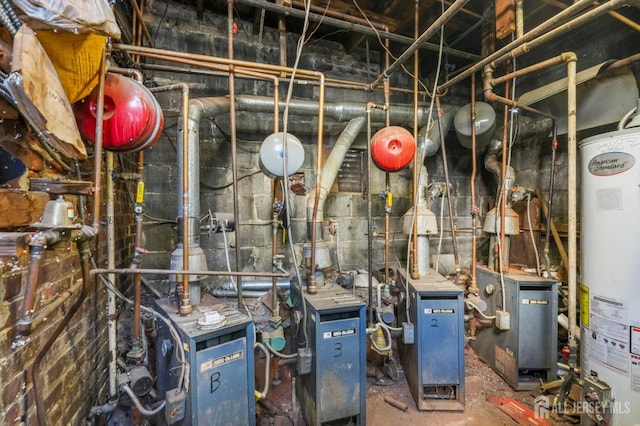 188 Seaman St, New Brunswick, NJ 08901 - utility room with water heater and a heating unit