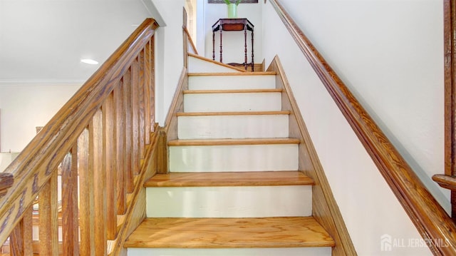 939 Salem Rd, Union Twp, NJ 07083 - staircase featuring ornamental molding