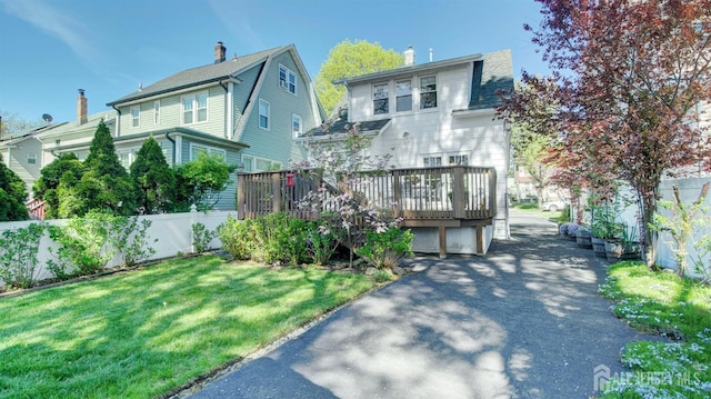 939 Salem Rd, Union Twp, NJ 07083 - view of front of property with a deck and a chimney