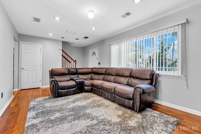 30 Montague Ave, Woodbridge Proper, NJ 08830 - living area featuring wood finished floors, recessed lighting, and stairway