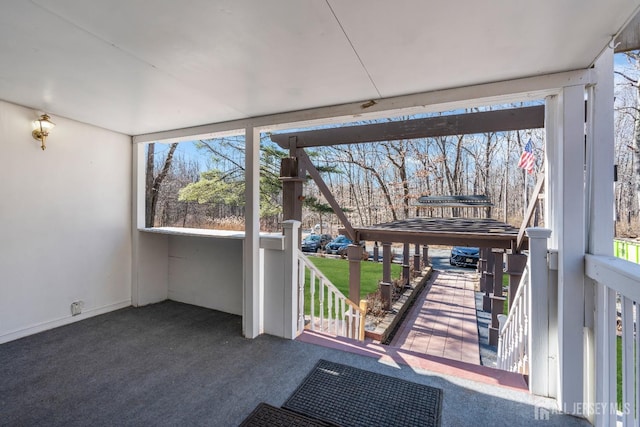 view of unfurnished sunroom