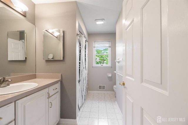 18 Stout Dr, Hillsborough, NJ 08844 - bathroom with vanity, tile patterned flooring, and a shower with shower curtain