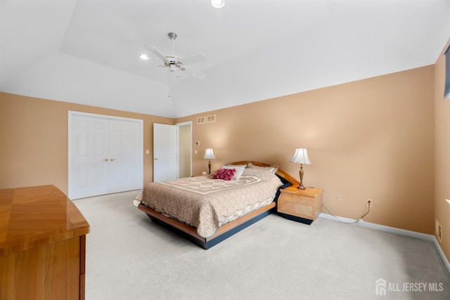18 Stout Dr, Hillsborough, NJ 08844 - bedroom featuring light carpet, ceiling fan, and a closet