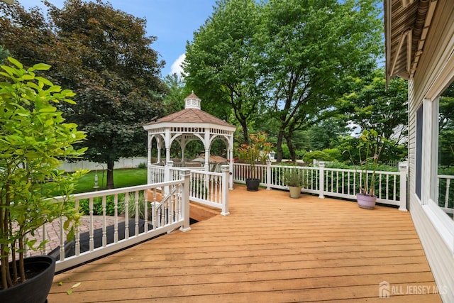 18 Stout Dr, Hillsborough, NJ 08844 - deck with a gazebo and view of scattered trees