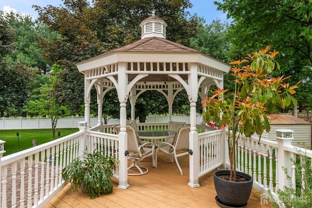 18 Stout Dr, Hillsborough, NJ 08844 - deck featuring a gazebo and outdoor dining space