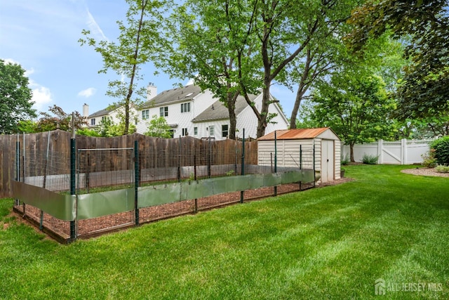 18 Stout Dr, Hillsborough, NJ 08844 - fenced backyard featuring a storage unit