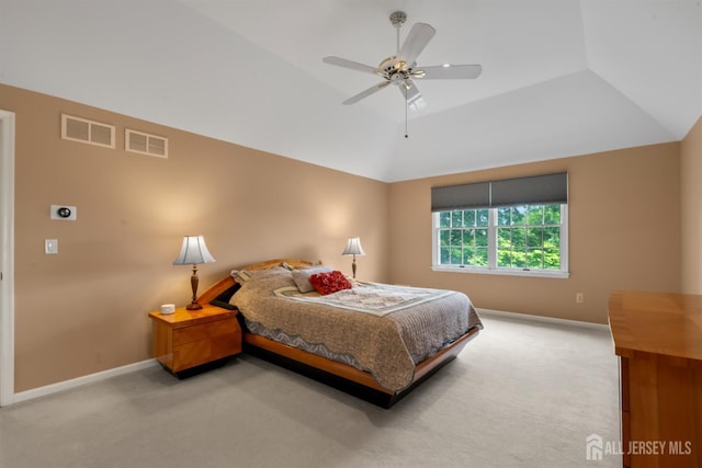 18 Stout Dr, Hillsborough, NJ 08844 - bedroom with carpet, a ceiling fan, and vaulted ceiling