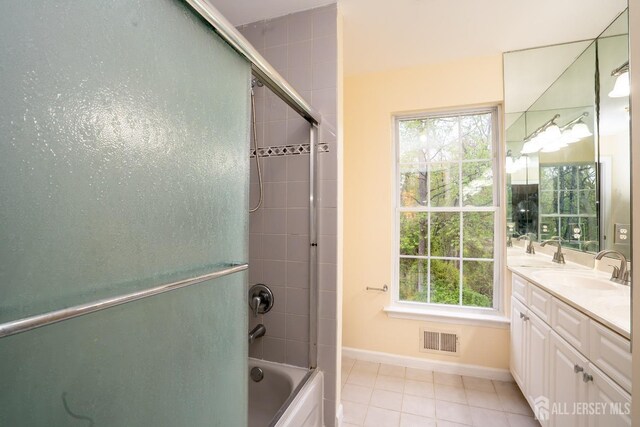 24 Chesapeake Rd, South Brunswick, NJ 08852 - full bathroom with vanity, a wealth of natural light, visible vents, and tile patterned floors