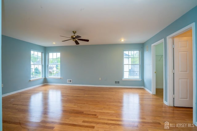 24 Chesapeake Rd, South Brunswick, NJ 08852 - spare room featuring light wood-type flooring, baseboards, visible vents, and ceiling fan