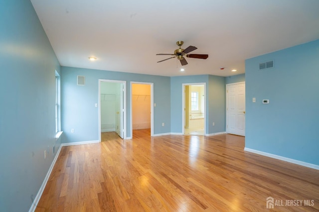 24 Chesapeake Rd, South Brunswick, NJ 08852 - interior space with ceiling fan, baseboards, light wood-type flooring, and visible vents