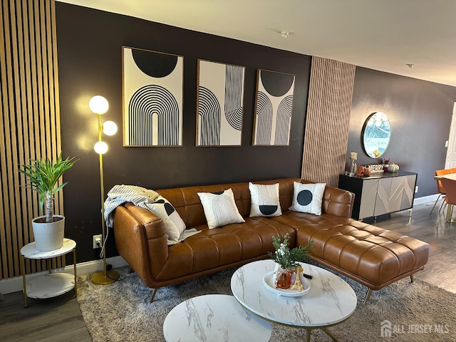 living room featuring hardwood / wood-style floors