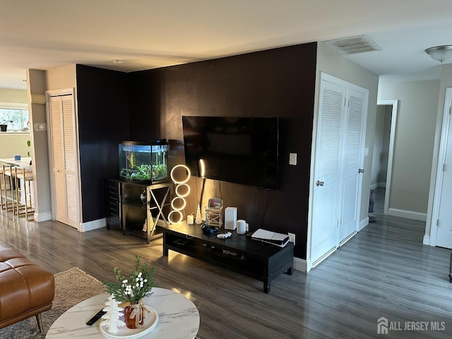 living room featuring hardwood / wood-style floors