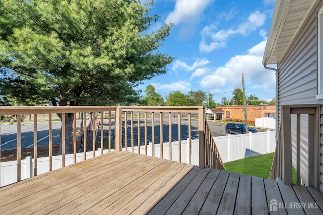 wooden terrace with fence