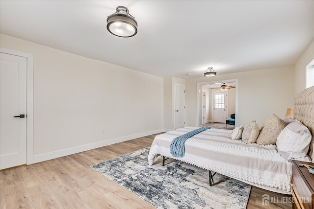 bedroom featuring light wood-type flooring