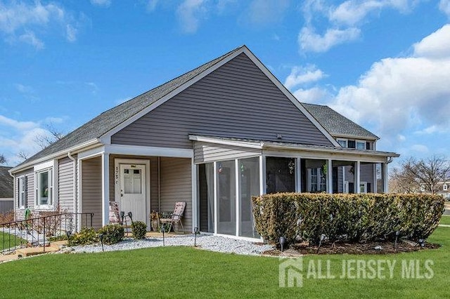 175 Portland Ln Unit C, Monroe, NJ 08831 - back of property with a sunroom and a yard