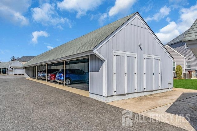 garage with cooling unit