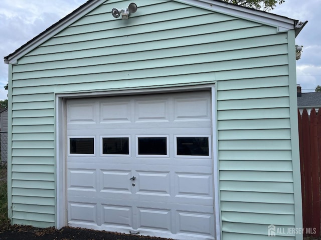 view of garage