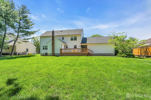 21 Van Hise Ct, East Brunswick, NJ 08816 - rear view of property with a wooden deck