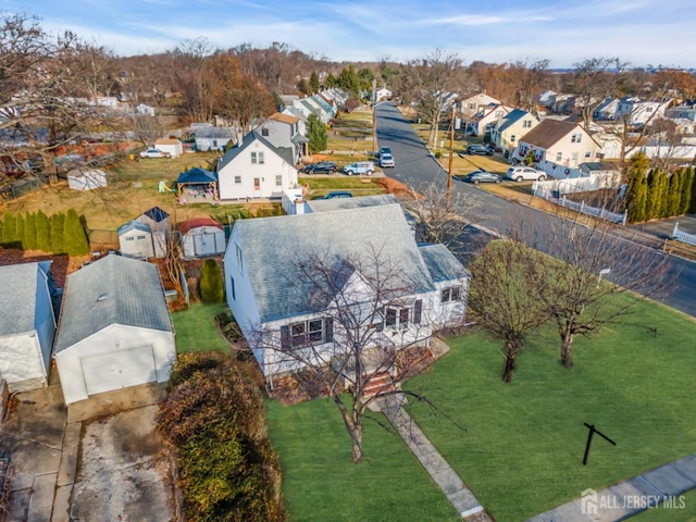 drone / aerial view with a residential view