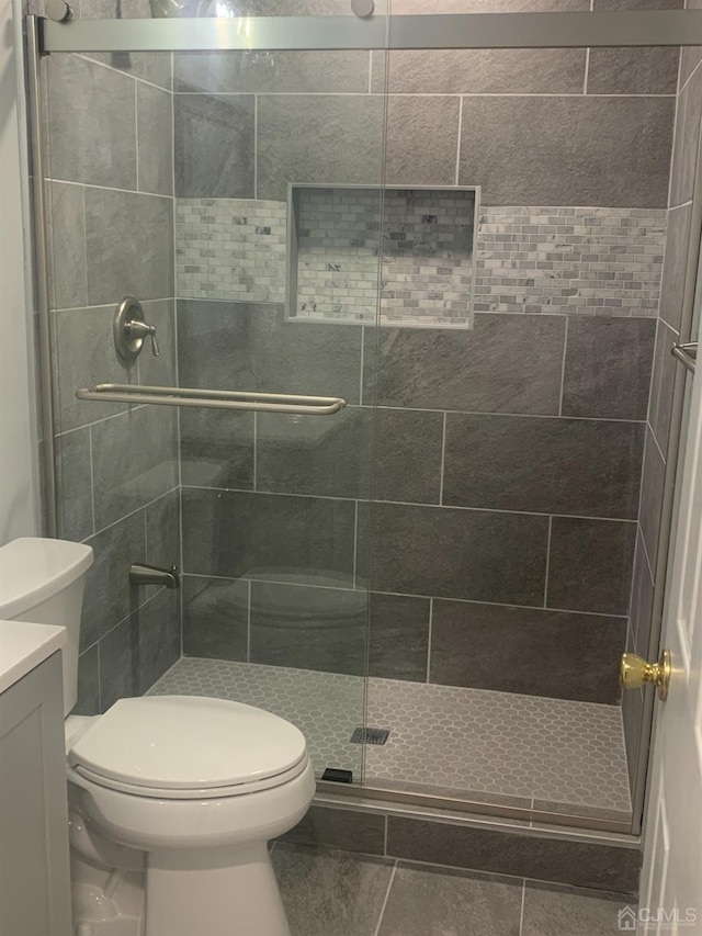 1156 Morning Glory Dr, Monroe, NJ 08831 - full bathroom with toilet, a stall shower, and vanity