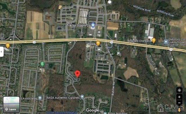 1156 Morning Glory Dr, Monroe, NJ 08831 - aerial overview of property's location