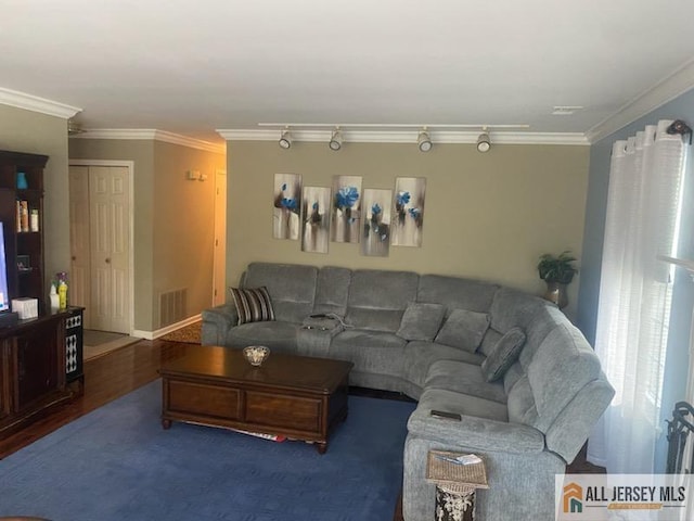 100 Neilly Ct Unit 100, Old Bridge, NJ 08857 - living area featuring crown molding and wood finished floors