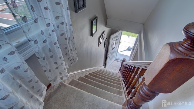 110 N Pine Ave, South Amboy, NJ 08879 - staircase with carpet and baseboards