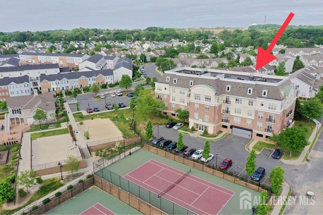 bird's eye view with a residential view