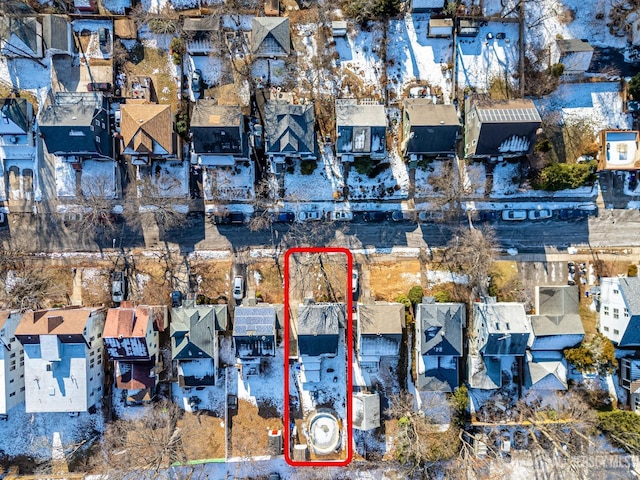 127 Hill St, Highland Park, NJ 08904 - aerial perspective of suburban area with property boundaries highlighted
