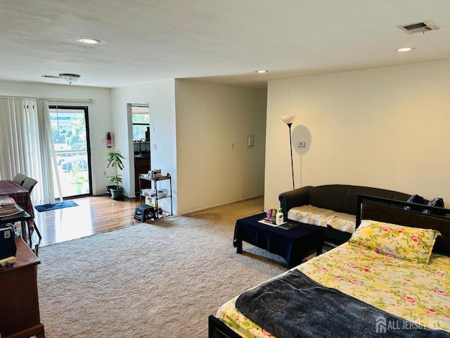 144-G Beverly Hill Ter Unit G, Woodbridge Proper, NJ 07095 - bedroom featuring carpet, recessed lighting, and access to exterior