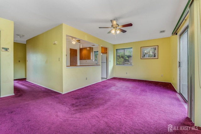 4420 Birchwood Ct, North Brunswick, NJ 08902 - unfurnished living room with carpet and ceiling fan