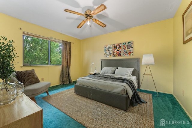 4420 Birchwood Ct, North Brunswick, NJ 08902 - carpeted bedroom featuring baseboards and ceiling fan