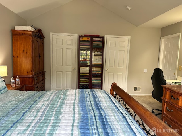 91 Heather Ct, South Brunswick, NJ 08852 - bedroom with lofted ceiling and carpet floors