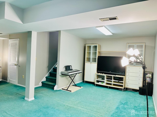 91 Heather Ct, South Brunswick, NJ 08852 - basement featuring carpet floors and stairway