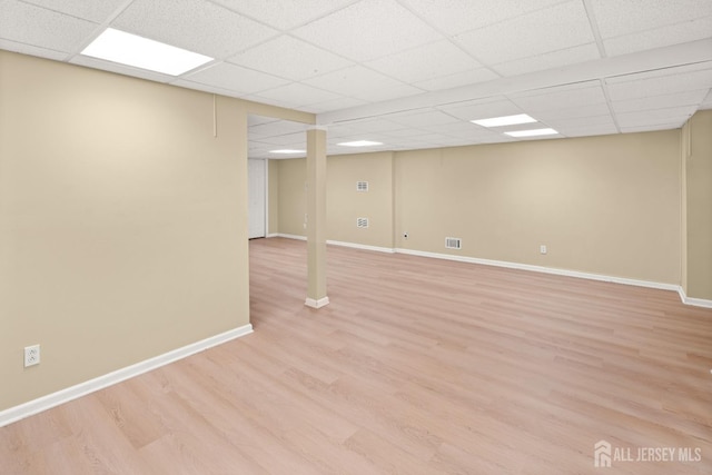 204 Concord Pl, North Brunswick, NJ 08902 - finished below grade area with light wood finished floors and a drop ceiling
