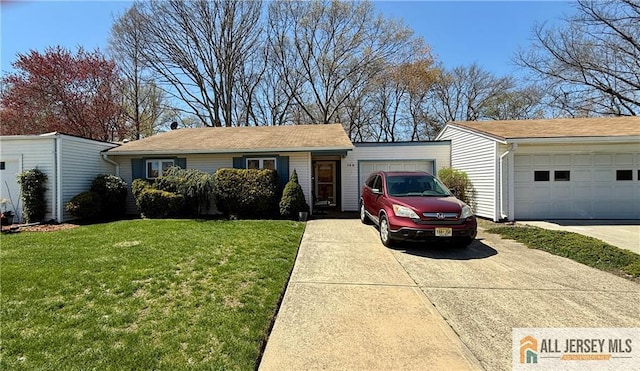 0-58B Essex Rd, Monroe, NJ 08831 - ranch-style home featuring driveway, a front yard, and an attached garage