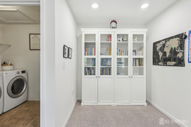 106 Ellsworth Way S, Brunswick, NJ 08852 - washroom with washer and dryer, recessed lighting, and baseboards
