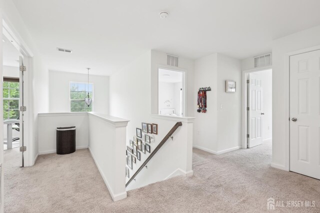 106 Ellsworth Way S, Brunswick, NJ 08852 - hallway with an upstairs landing, carpet floors, and baseboards