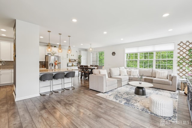 106 Ellsworth Way S, Brunswick, NJ 08852 - living area featuring wood finished floors and recessed lighting