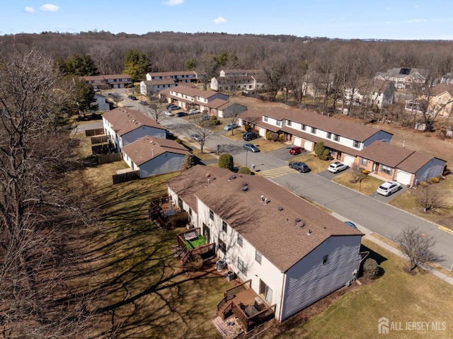 aerial view with a residential view