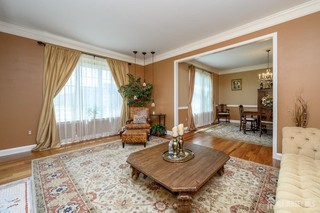 15 Heather Ct, Mansfield, NJ 08022 - living room featuring healthy amount of natural light, wood finished floors, ornamental molding, and baseboards