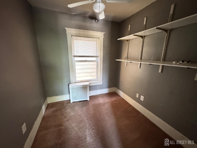 134 S Stevens Ave S, South Amboy, NJ 08879 - empty room featuring baseboards, a ceiling fan, and carpet floors