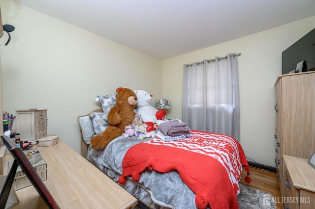 bedroom featuring wood-type flooring