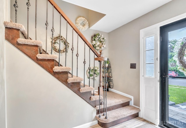 24 Higgins Rd, Old Bridge, NJ 08857 - entrance foyer featuring stairs and wood finished floors
