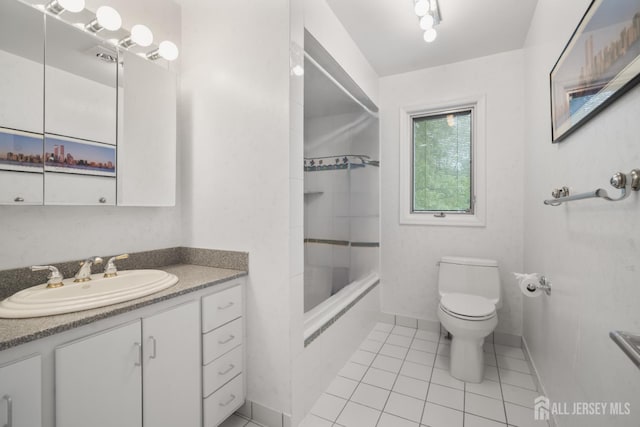16 Darby Rd, East Brunswick, NJ 08816 - full bathroom with vanity, toilet, tile patterned floors, and bathtub / shower combination