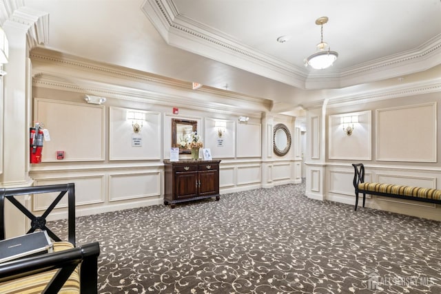 2206 Cedar Village Blvd, East Brunswick, NJ 08816 - community lobby featuring a decorative wall and crown molding